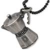 EMMANUELA handcrafted for you Ciondolo Macchina per Espresso da Uomo in Argento Sterling Ossidato - Simbolo Perfetto per gli Amanti del Caffè Dipendenti dalla Caffeina che Necessitano del loro Caffè Mattutino