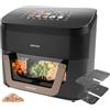Cecotec Friggitrice ad Aria senza Olio 11 L Cecofry&Grill Smokin' 11000 Hot. 2800 W, Temperatura Regolabile 40-200 °C, 10 Menu, Piastra Grill, 3 Resistenze, Affumicatore Integrato, Air Fryer