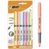 BIC - Highlighter Grip, evidenziatori con punta smussata regolabile, colori assortiti, confezione da 6
