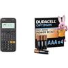 Casio FX-82DE X ClassWiz Calcolatrice tecnico-scientifica + Duracell Optimum confezione da 4 AAA
