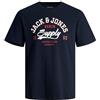 JACK & JONES JJELOGO TEE SS O-NECK 2 COL SS24 SN, T-Shirt Uomo, Blu (Navy Blazer), XXL