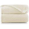 DecoKing Coperta Plaid Pile 70x150 cm per Letto Singolo Calda Accogliente e Spessa in Morbido Velluto Stile Scandinavo Per Letto Divano Sedia Tutte le Stagioni Beige Henry