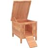 PawHut Conigliera Gabbia per Conigli da Interno Esterno Giardino Tetto Apribile in Legno 51x42x43cm
