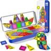 Magnetopia Lot di 40 mini blocchi magnetici per bambini dai 4 agli 8 anni - Giochi silenziosi in auto + giochi magnetici da viaggio