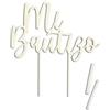 Mopec 16 x 17 x 0,5 cm W46 Cake Topper Legno Il mio Battesimo, Bianco