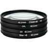 NbgrvB Kit di filtri per fotocamera DSLR da 58 mm con filtri a stella CPL UV per fotografia di paesaggio, set di accessori per lenti in vetro ABS (40,5 mm)