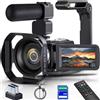 Tixeuo Videocamera 8K 64MP YouTube Vlogging Telecamere IR Visione Notturna WiFi Webcam Camcorder con Zoom Digitale 18X 3.0 Stabilizzatore Touch Screen, Mic, 64G SD Card, Telecomando e 2 Batterie