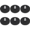 KJHBV Set 6 Pezzi Magneti Rivestiti in Gomma M6 Filettatura Maschio, Supporto Magnetico Antiscivolo per Montaggio Luci Auto e Videocamere, Base Magnetica Nera