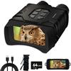 PYKRONZ Occhiali da visione notturna video 5K con acquisizione fotografica da 96 MP, schermo LCD da 4 pollici, zoom digitale 10x, infrarossi, batteria da 4000 mAh, scheda TF da 64 GB, registrazione video e
