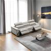 LIBEROSHOPPING Divano 3 Posti Velluto Boston 210x97 cm 2 Sedute Recliner Silver