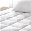 Generico Topper In Vera Piuma D'Oca Alto 7 Cm Certificato Oeko Tex 1800 Gr/Mq Trattamento Down Proof Soffice Anallergico Traspirante Termoregolante Con Bande Elastiche (BIANCO, MATRIMONIALE 160 x 200 Cm)