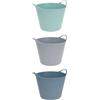 HAC24 3 cesti portaoggetti in plastica flessibili, 7 l, con manici, cestino flessibile, cestino multiuso