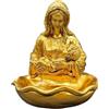 OSOLADY Acquasantiera cattolica: Ciotola per l'acqua santa della Vergine Maria - Ornamento da tavolo in resina - Statua della Beata Vergine per decorazioni cattoliche, per la casa, per la chiesa e