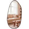 Marctani Specchio irregolare con cornice in metallo per corridoio, soggiorno o bagno - specchi decorativi da parete ondulati da 50 x 100 cm - specchi da parete moderni ed eleganti con facile montaggio