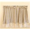 izielad Tenda Corta Stile Rustico Tende da Cucina Moderne Tenda da Bistrot Mantovana Finestra a Pannello Tende Corte a Quadri LxA 135x80cm