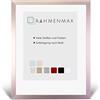 RahmenMax® Skane - Cornice portafoto in legno, formato A3, 29,7 x 42 cm, da appendere/cornice, su misura, in MDF, colore: oro rosa con vetro acrilico/puzzle