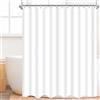 Lerores Tenda da doccia 260 x 200 cm, bianco puro, orlo zavorrato, tessuto antimuffa, impermeabile, lavabile, in poliestere, per bagno, vasca da bagno, con 12 anelli per tenda da doccia