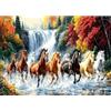 MOTGOM Diamond Painting Kit Completo Otto Cavalli al Galoppo, 5D Diamond Painting, Disegni con Diamantini Colorati, Decorazione Murale per Casa e Pareti 40x30cm