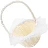 OUNONA Cesto Di Fiori in Rattan Intrecciata Cestino Vimini Nozze Piccoli Cestini Con Manici Nuziale Rustico Decorazioni Per Matrimoni Decorazione Cesto Da Sposa Portatile Plastica Bianca