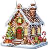 Bowetile Diamond Painting Pendente Adulti Bambino con Casetta di Natale, Natale Diamond Painting Kit Completo principiante, Insegna per Porta Kits Appendere da Parete Appeso Kit per Decorazioni