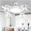 HIAME 2025, ventilatore da soffitto con illuminazione e telecomando, 3 temperature di colore, 3 velocità, ventilatore da soffitto con lampada, telecomando silenzioso, dimmerabile, lampada da soffitto (4
