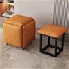 GAOXIAO Impilabile Divano Sedia Sgabello Nidificazione Ottomano, 5 in 1 Seduta Cubo Sgabello Poggiapiedi con Ruote, Sedia da Spogliatoio per Soggiorno Camera da Letto(Size:L/40cm,Color:Coffee)