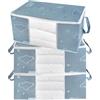 Zythrem 3 Pezzi 50L Scatole per Armadio Contenitori per Armadio Salvaspazio Scatole Vestiti Cambio Stagione Contenitori per Vestiti Sacchetto Per Riporre Indumenti Tessuto Pieghevole Blu