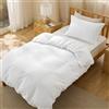 BEDSURE Biancheria da letto 135 x 200 cm, 2 pezzi, bianco, 1 copripiumino da 135 x 200 cm + 1 federa da 50 x 75 cm, in poliestere Oeko-Tex con chiusura lampo