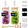 Milai Barattoli per fermentazione in Vetro da 2 l con gorgogliatori e Pesi, per la Produzione di crauti, Kimchi e cetrioli sottaceto - Vasi per fermentazione