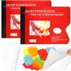 WDEC 2PCS Tavolozza Pittura, Tavolozza a Fogli, 36 Fogli Bianchi Incollati, Wet Palette con Foro per Pollice, per Pittura a Olio, Acrilici, Acquerelli e Tempera, Carta Getta, Tampone per tavolozza