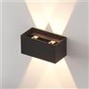 Dopa Applique LED da Parete Cubo XXL IP65 da 24W con Fascio Regolabile 3 Colori CCT 3000K/4000K/6500K Design Moderno in Alluminio per Interni ed Esterni Doppio Fascio Luminoso Nero