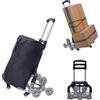 PurpleMinder Carrello della Spesa per Scale con Carriola fino a 75KG, Carriola Pieghevole per Scale con Manico Telescopico Extra Lungo 100cm, Borsa Impermeabile in Canvas
