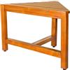 VaeFae Panca angolare per doccia in teak, poggiapiedi in legno, panca da doccia per rasatura, sgabello doccia angolare per doccia interna, bagno