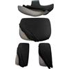 ergositting Set Fodere elasticizzate per sedia ergonomica regolabile con schienale - 4 pezzi (Nero)