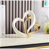 ODMYZG Statua in ceramica a doppio cuore,Elegante cuore per la decorazione,scultura decorativa per la casa,soggiorno,decorazione dell'ufficio,adatta come regalo.