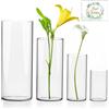 UCAMP Vaso in vetro trasparente,Cilindri di Vetro di 4 Dimensioni,Vaso Fiori Vetro,Porta Candela, Ciottoli, Conchiglie, Perline - Vaso Vetro Cilindrico Trasparente - Per Casa e Matrimonio
