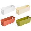 GmeDhc 4 PCS Cestino Portaoggetti Plastica, Scatole Portaoggetti Rettangolari, Scatola Portaoggetti con Maniglie, Organizer Portaoggetti per Cucina, Casa, Ufficio, Bagno, Casa