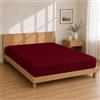Homebliss Lenzuolo con Angoli Microfibra 160x190+25 - Sottolenzuolo Bordeaux
