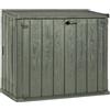 Toomax Storer Plus Baule portattrezzi da giardino 842L effetto legno verde foresta, 129,5x74,5x111h cm, baule portattrezzi in plastica resistente, ideale per interni ed esterni