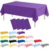 RONGZUBAT 4 Pezzi Tovaglie Monouso in Plastica Viola Scuro, 137 x 274 cm, Tovaglia PEVA Rettangolare Impermeabile Lavabile per Compleanno Matrimonio