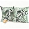 Avalune Federe Cuscini Divano 45x45 Esterno Impermeabili Copricuscini Decorativi Verde Foglie Tropical Moderno Fodera per Cuscino per Soggiorno Balcone Giardino Esterno Decorazione Set di 2