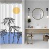 ASDCXZ Tenda da doccia con palme, 120 x 180 cm, estiva, marinaia, tropicale, palme, piante, sole, blu, oceano, lavabile, sottile, in poliestere, impermeabile, per vasca da bagno con 8 ganci