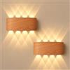 JaneYi 2 Pezzi Applique da Parete LED 8W 3000K Bianco Caldo IP65 Interni Esterni