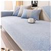 Generic Copridivano Vintage Morbido E Antiscivolo In Cotone E Lino Intrecciato per Divano 1/2/3/4 Posti Copriseduta Divano Componibile A Forma di U O A Forma di L (Blu 110 * 110 cm)