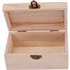 HpLive Scatola quadrata in legno con coperchio, con chiusura in metallo, 17,5 x 12,5 x 8 cm