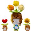 TerraDesign® | Pianta Tulipano Uncinetto | Idea Regalo Ringraziamento Donna | Fiori Finti Interno Artificiali | Pensiero Originale Positivo Persona Speciale Maestra Migliore Amica Compleanno Festa Mamma
