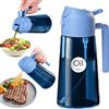 YARRAMATE Spruzzatore olio scuro da 470ml, dispenser 2 in 1 per olio d'oliva, bottiglia in vetro blu premium, spruzzino alimentare per friggitrice ad aria e BBQ（Azzurro）