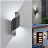 KUKAK Applique da parete a LED per interni/esterni,Lampada da esterno da 10W,Applique impermeabile IP65 6000K bianco caldo,moderne Lampade da parete decorative Up Down per giardino,soggiorno,camera da letto