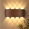 TXErfolg Applique da Parete LED per Interni, 8W Up Down Lampada da Parete | IP65 Impermeabile Applique 3000K Bianco Caldo, LED Lampade Muro Alluminio per Soggiorno, Corridoio, Scale - Legno di noce