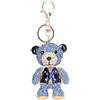 Beufee Portachiavi a forma di orso, portachiavi a forma di orso blu carino, ciondolo chiave, decorazione, accessori per zaino, portachiavi a forma di orso con strass, accessori